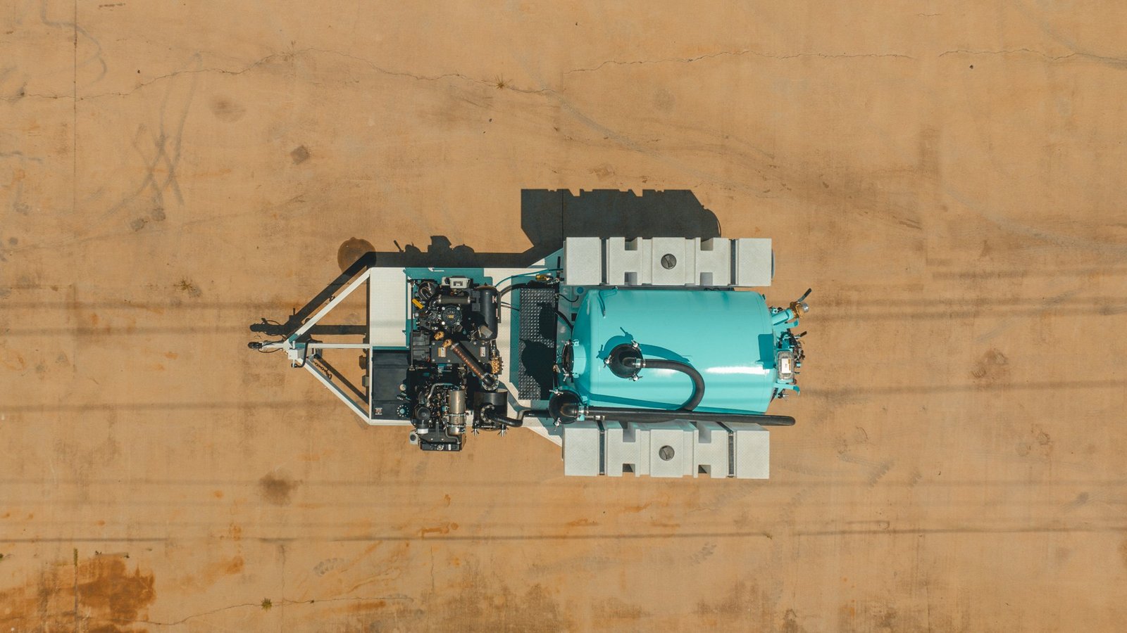 BossVac hydrovac trailer for sale aerial view ships nationwide